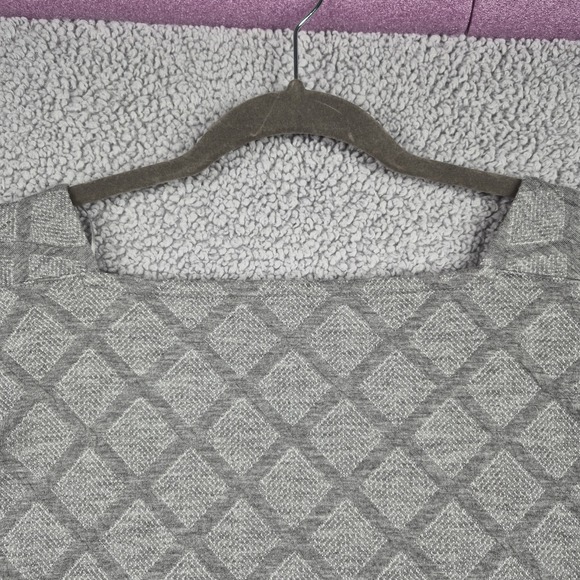 Liz Claiborne Boatneck Gray Windowpane Long Sleeve Shirt Womens Sz 2X - Picture 7 of 9